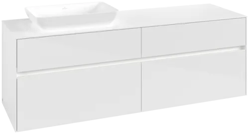 VILLEROY BOCH Toaletní skříňka Collaro, s osvětlením, 4 výsuvy, 1600 x 548 x 500 mm, lesklá bílá / lesklá bílá #C121B0DH