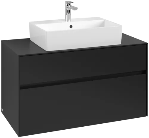 VILLEROY BOCH Collaro toaletní skříňka, s osvětlením, 2 výsuvy, 1000 x 548 x 500 mm, Volcano Black / Volcano Black #C125B0VL