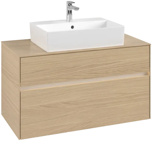VILLEROY BOCH Toaletní skříňka Collaro, s osvětlením, 2 výsuvy, 1000 x 548 x 500 mm, severský dub / severský dub #C125B0VJ