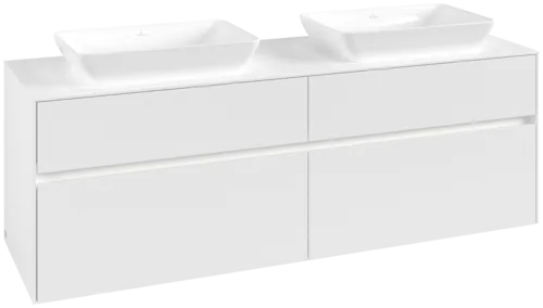 VILLEROY BOCH Toaletní skříňka Collaro, s osvětlením, 4 výsuvy, 1600 x 548 x 500 mm, bílá matná / bílá matná #C123B0MS