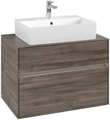 VILLEROY BOCH Toaletní skříňka Collaro, s osvětlením, 2 výsuvy, 800 x 548 x 500 mm / Kamenný dub #C124B0RK