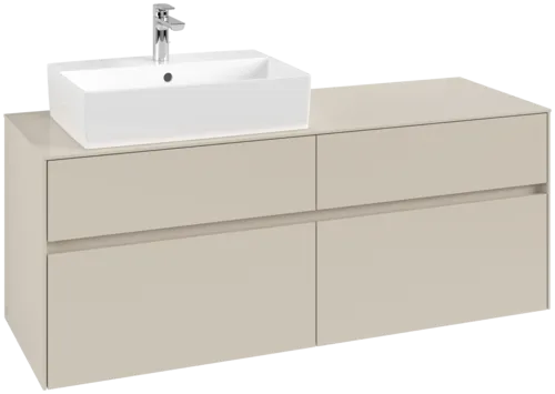 VILLEROY BOCH Toaletní skříňka Collaro, s osvětlením, 4 výsuvy, 1400 x 548 x 500 mm, Cashmere Grey / Cashmere Grey #C132B0VN