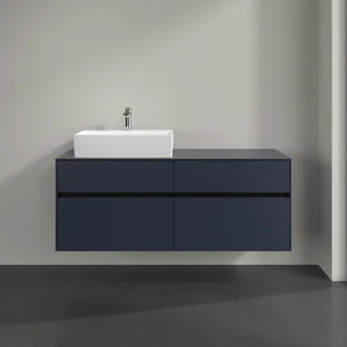 VILLEROY BOCH Toaletní skříňka Collaro, s osvětlením, 4 výsuvy, 1400 x 548 x 500 mm, Marine Blue / Marine Blue #C132B0VQ, obrázek 3