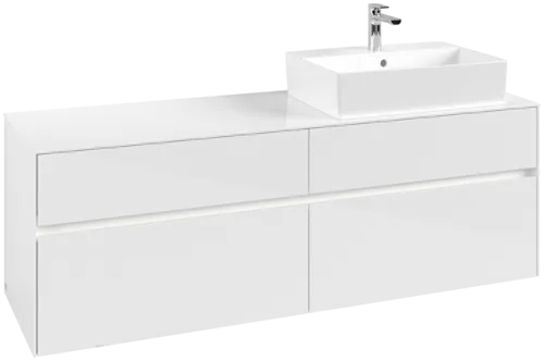 VILLEROY BOCH Toaletní skříňka Collaro, s osvětlením, 4 výsuvy, 1600 x 548 x 500 mm, lesklá bílá / lesklá bílá #C136B0DH