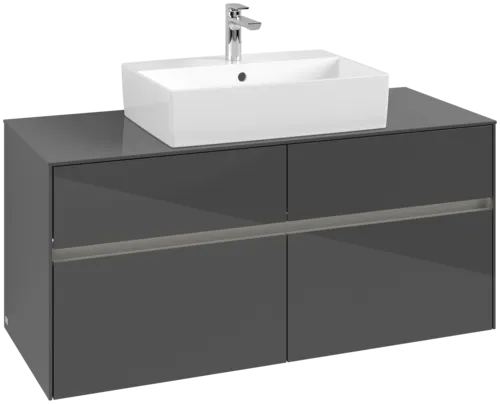 VILLEROY BOCH Collaro toaletní skříňka, s osvětlením, 4 výsuvy, 1200 x 548 x 500 mm, lesklá šedá / lesklá šedá #C128B0FP