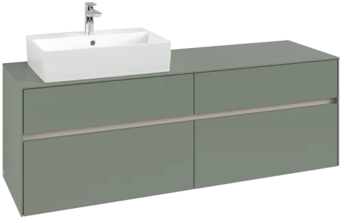 VILLEROY BOCH Toaletní skříňka Collaro, s osvětlením, 4 výsuvy, 1600 x 548 x 500 mm, Soft Green / Soft Green #C135B0AF