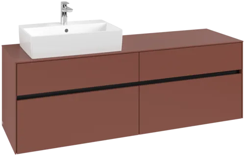 VILLEROY BOCH Toaletní skříňka Collaro, s osvětlením, 4 výsuvy, 1600 x 548 x 500 mm, Vínově červená / Vínově červená #C135B0AH