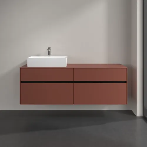 VILLEROY BOCH Toaletní skříňka Collaro, s osvětlením, 4 výsuvy, 1600 x 548 x 500 mm, Vínově červená / Vínově červená #C135B0AH, obrázek 3