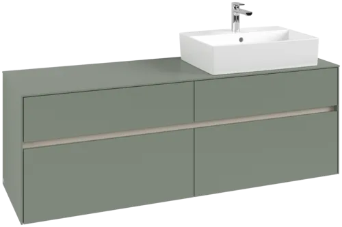 VILLEROY BOCH Toaletní skříňka Collaro, s osvětlením, 4 výsuvy, 1600 x 548 x 500 mm, Soft Green / Soft Green #C136B0AF