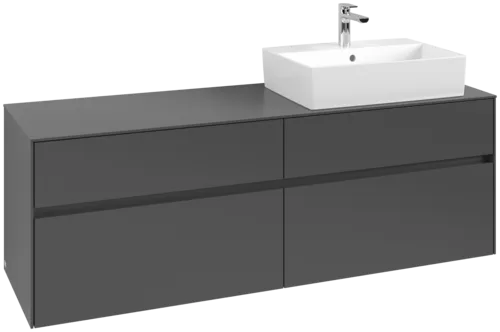VILLEROY BOCH Toaletní skříňka Collaro, 4 výsuvy, 1600 x 548 x 500 mm, grafitová / grafitová #C13600VR