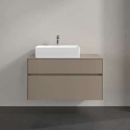 VILLEROY BOCH Toaletní skříňka Collaro, 2 výsuvy, 1000 x 548 x 500 mm, taupe / taupe #C12600VM, obrázek 3