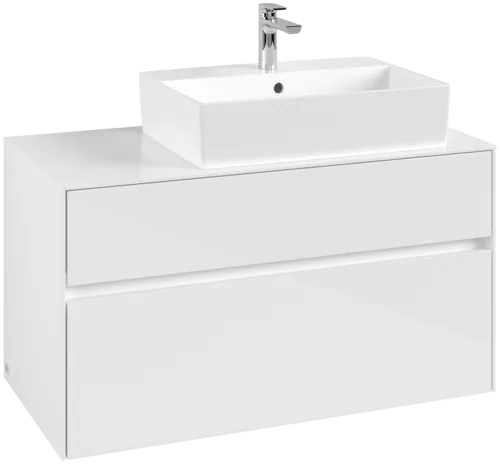VILLEROY BOCH Collaro toaletní skříňka, s osvětlením, 2 výsuvy, 1000 x 548 x 500 mm, lesklá bílá / lesklá bílá #C127B0DH