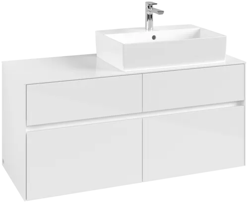 VILLEROY BOCH Toaletní skříňka Collaro, 4 výsuvy, 1200 x 548 x 500 mm, lesklá bílá / lesklá bílá #C13000DH