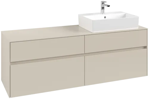 VILLEROY BOCH Toaletní skříňka Collaro, 4 výsuvy, 1600 x 548 x 500 mm, Cashmere Grey / Cashmere Grey #C13600VN