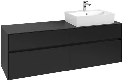 VILLEROY BOCH Toaletní skříňka Collaro, 4 výsuvy, 1600 x 548 x 500 mm, Volcano Black / Volcano Black #C13600VL