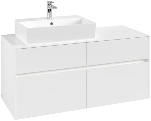 VILLEROY BOCH Collaro toaletní skříňka, s osvětlením, 4 výsuvy, 1200 x 548 x 500 mm, bílá matná / bílá matná #C129B0MS