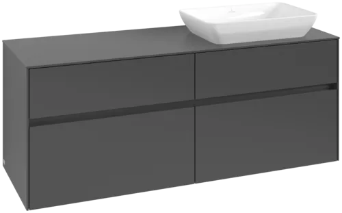 VILLEROY BOCH Toaletní skříňka Collaro, 4 výsuvy, 1400 x 548 x 500 mm, grafitová / grafitová #C11800VR