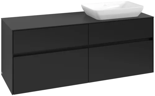 VILLEROY BOCH Toaletní skříňka Collaro, 4 výsuvy, 1400 x 548 x 500 mm, Volcano Black / Volcano Black #C11800VL