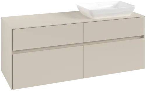 VILLEROY BOCH Toaletní skříňka Collaro, 4 výsuvy, 1400 x 548 x 500 mm, Cashmere Grey / Cashmere Grey #C11800VN