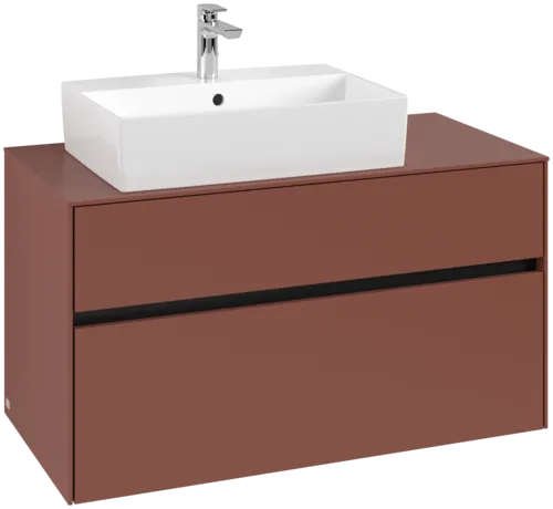 VILLEROY BOCH Collaro toaletní skříňka, s osvětlením, 2 výsuvy, 1000 x 548 x 500 mm, Vínově červená / Vínově červená #C126B0AH