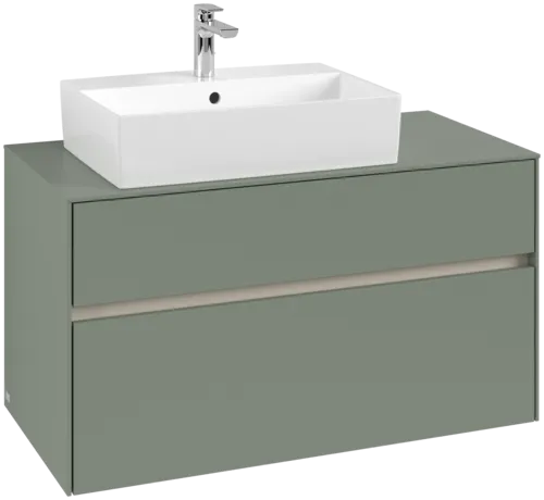 VILLEROY BOCH Collaro toaletní skříňka, s osvětlením, 2 výsuvy, 1000 x 548 x 500 mm, Soft Green / Soft Green #C126B0AF