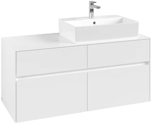 VILLEROY BOCH Collaro toaletní skříňka, s osvětlením, 4 výsuvy, 1200 x 548 x 500 mm, bílá matná / bílá matná #C130B0MS