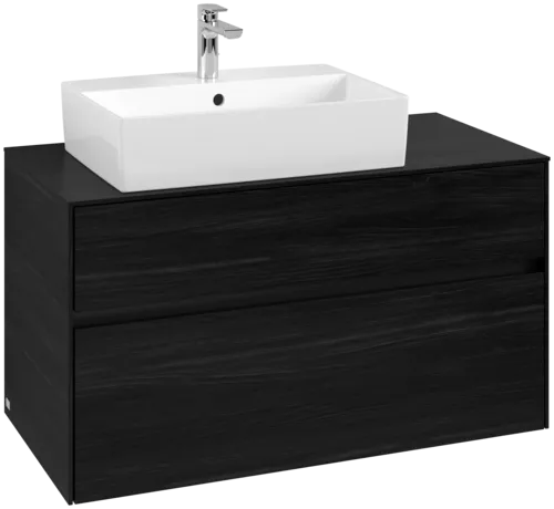 VILLEROY BOCH Toaletní skříňka Collaro, s osvětlením, 2 výsuvy, 1000 x 548 x 500 mm, černý dub / černý dub #C126B0AB
