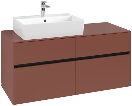 VILLEROY BOCH Toaletní skříňka Collaro, 4 výsuvy, 1200 x 548 x 500 mm, Vínově červená / Vínově červená #C12900AH