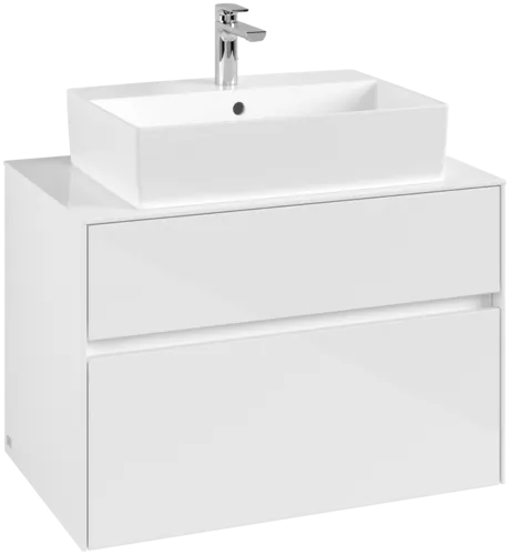 VILLEROY BOCH Toaletní skříňka Collaro, 2 výsuvy, 800 x 548 x 500 mm / lesklá bílá #C12400DH