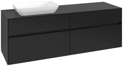 VILLEROY BOCH Toaletní skříňka Collaro, 4 výsuvy, 1600 x 548 x 500 mm, Volcano Black / Volcano Black #C12100VL