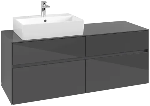 VILLEROY BOCH Toaletní skříňka Collaro, 4 výsuvy, 1400 x 548 x 500 mm, lesklá šedá / lesklá šedá #C13200FP