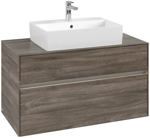 VILLEROY BOCH Toaletní skříňka Collaro, s osvětlením, 2 výsuvy, 1000 x 548 x 500 mm, Kamenný dub / Kamenný dub #C125B0RK
