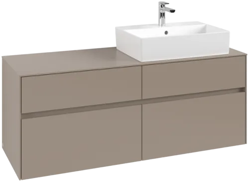 VILLEROY BOCH Toaletní skříňka Collaro, s osvětlením, 4 výsuvy, 1400 x 548 x 500 mm, taupe / taupe #C133B0VM