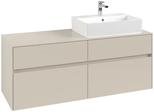 VILLEROY BOCH Toaletní skříňka Collaro, s osvětlením, 4 výsuvy, 1400 x 548 x 500 mm, Cashmere Grey / Cashmere Grey #C133B0VN