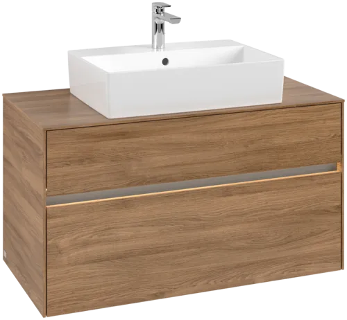 VILLEROY BOCH Toaletní skříňka Collaro, s osvětlením, 2 výsuvy, 1000 x 548 x 500 mm, dub Kansas / dub Kansas #C125B0RH