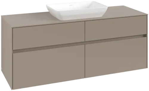 VILLEROY BOCH Toaletní skříňka Collaro, s osvětlením, 4 výsuvy, 1400 x 548 x 500 mm, taupe / taupe #C116B0VM