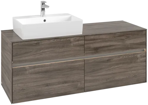 VILLEROY BOCH Toaletní skříňka Collaro, s osvětlením, 4 výsuvy, 1400 x 548 x 500 mm, Kamenný dub / Kamenný dub #C132B0RK
