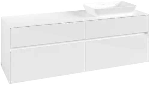 VILLEROY BOCH Toaletní skříňka Collaro, s osvětlením, 4 výsuvy, 1600 x 548 x 500 mm, lesklá bílá / lesklá bílá #C122B0DH