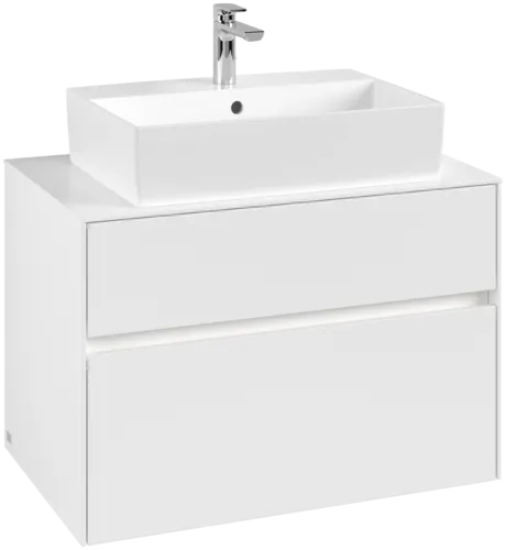 VILLEROY BOCH Toaletní skříňka Collaro, s osvětlením, 2 výsuvy, 800 x 548 x 500 mm / bílá matná #C124B0MS