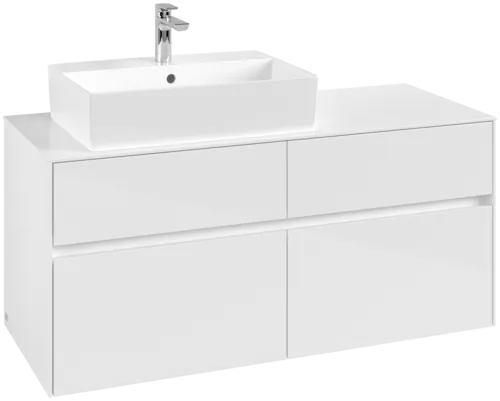VILLEROY BOCH Toaletní skříňka Collaro, 4 výsuvy, 1200 x 548 x 500 mm, lesklá bílá / lesklá bílá #C12900DH