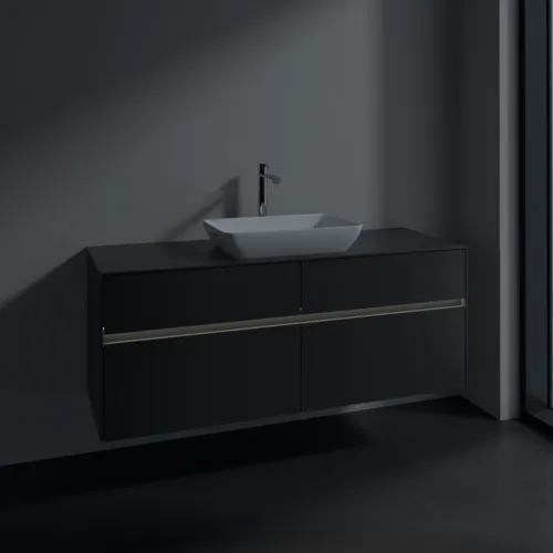 VILLEROY BOCH Collaro toaletní skříňka, s osvětlením, 4 výsuvy, 1400 x 548 x 500 mm, Grafit / Grafit #C116B0VR, obrázek 5