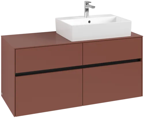 VILLEROY BOCH Toaletní skříňka Collaro, 4 výsuvy, 1200 x 548 x 500 mm, Vínově červená / Vínově červená #C13000AH