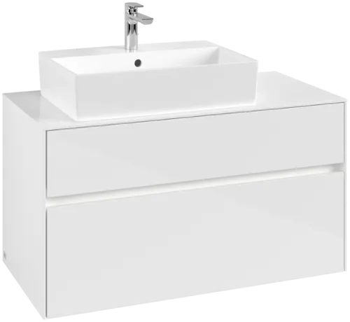 VILLEROY BOCH Collaro toaletní skříňka, s osvětlením, 2 výsuvy, 1000 x 548 x 500 mm, lesklá bílá / lesklá bílá #C126B0DH