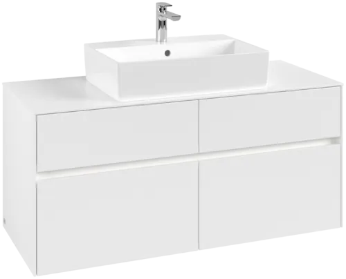 VILLEROY BOCH Collaro toaletní skříňka, s osvětlením, 4 výsuvy, 1200 x 548 x 500 mm, bílá matná / bílá matná #C128B0MS