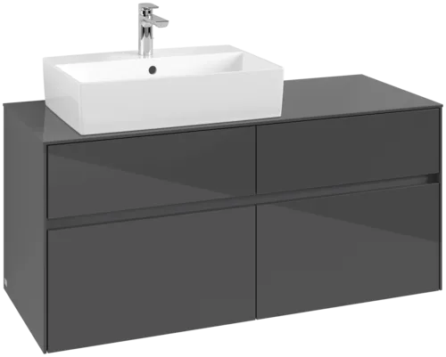VILLEROY BOCH Collaro toaletní skříňka, 4 výsuvy, 1200 x 548 x 500 mm, lesklá šedá / lesklá šedá #C12900FP