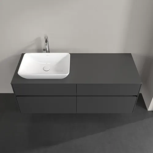 VILLEROY BOCH Toaletní skříňka Collaro, 4 výsuvy, 1400 x 548 x 500 mm, grafitová / grafitová #C11700VR, obrázek 4
