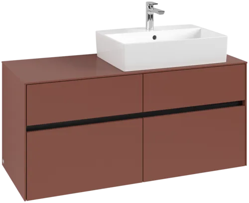 VILLEROY BOCH Toaletní skříňka Collaro, s osvětlením, 4 výsuvy, 1200 x 548 x 500 mm, Vínově červená / Vínově červená #C130B0AH