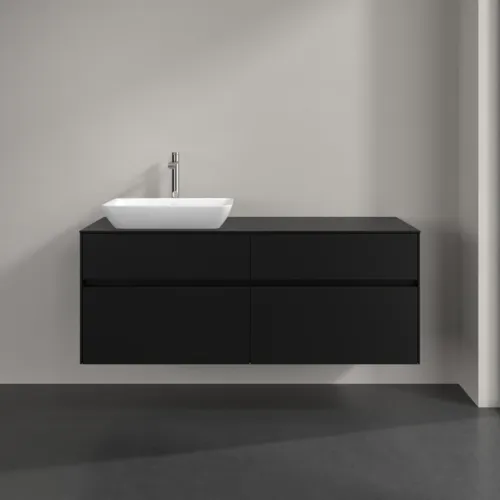 VILLEROY BOCH Toaletní skříňka Collaro, 4 výsuvy, 1400 x 548 x 500 mm, Volcano Black / Volcano Black #C11700VL, obrázek 3