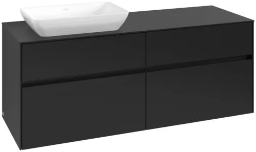 VILLEROY BOCH Toaletní skříňka Collaro, 4 výsuvy, 1400 x 548 x 500 mm, Volcano Black / Volcano Black #C11700VL
