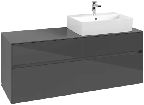 VILLEROY BOCH Toaletní skříňka Collaro, 4 výsuvy, 1400 x 548 x 500 mm, lesklá šedá / lesklá šedá #C13300FP